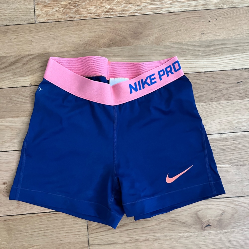 Nike Pro 3" Blue and Pink Mini Fitness Workout Gym Volleyball Spandex Shorts
